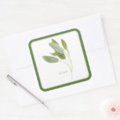FRESH SAGE Large Squareスタンプ – 緑 スクエアシール (封筒)