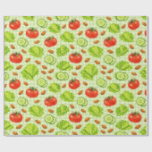 Fresh Salad Vegetable Pattern ラッピングペーパー (フラット)