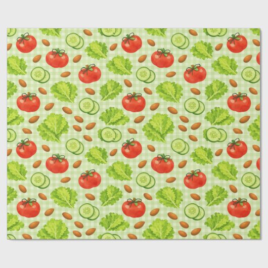 Fresh Salad Vegetable Pattern ラッピングペーパー (フラット)