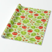 Fresh Salad Vegetable Pattern ラッピングペーパー (アンロールド)