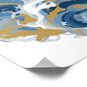 Fresh Silver ABSTRACT ART Design v3 ポスター (角)