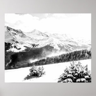Fresh Snow Dust // Black and White ポスター