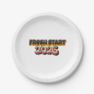 Fresh Start 2026 – Minimalist Modern Plate Design ペーパープレート