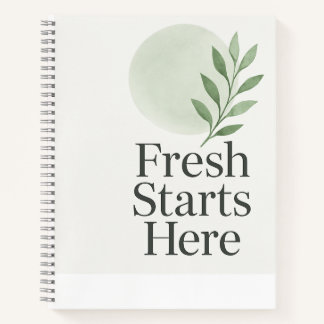 Fresh Starts Here Minimalist Wellness Notebook ノートブック