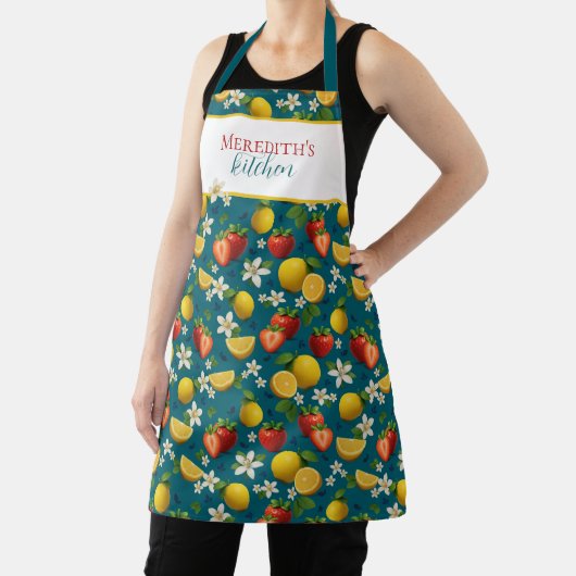 Fresh Strawberry and Lemon Pattern エプロン (インサイチュ)