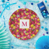 Fresh Strawberry and Lemon Pattern ペーパープレート (パーティー)