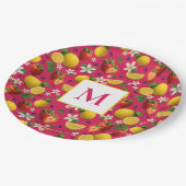 Fresh Strawberry and Lemon Pattern ペーパープレート (アングル)