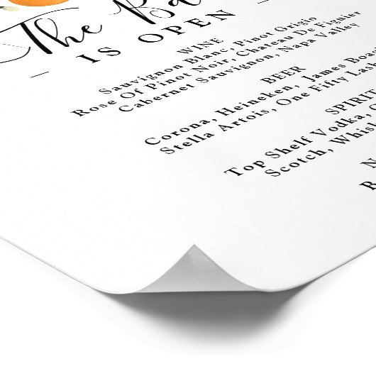 Fresh Summer Citrus Wedding Bar Signature Drinks ポスター (角)