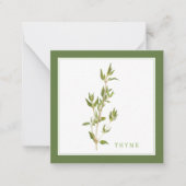 FRESH THYME 2.5インチスクエアフラットカード/緑 ノートカード (正面)