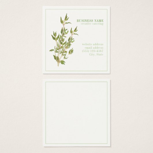 FRESH THYME 2.5 Square名刺 (正面&裏面)