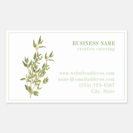 FRESH THYME Biz ID Rectangleスタンプ 長方形シール (正面)