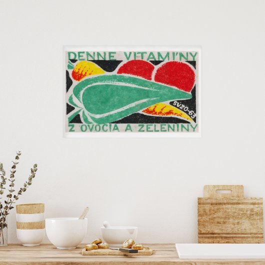 Fresh Vegetables - Matchbox Print - Czech Wall Art ポスター (キッチン)