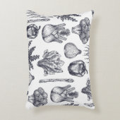 Fresh vegetables seamless pattern. Broccoli, carro アクセントクッション (正面(垂直))