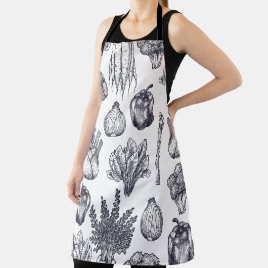 Fresh vegetables seamless pattern. Broccoli, carro エプロン (インサイチュ)