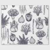 Fresh vegetables seamless pattern. Broccoli, carro ラッピングペーパー (フラット)