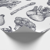 Fresh vegetables seamless pattern. Broccoli, carro ラッピングペーパー (角)