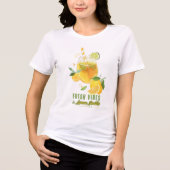 Fresh Vibes Lemon Smiles Watercolor Citrus Summer トライブレンドTシャツ (正面)