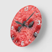 Fresh Watermelon Pulp Macro Texture Kitchen Decor ラウンド壁時計 (傾斜)