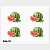 Fresh Watermelon Slice And Whole Fruit Sticker 長方形シール (シート)