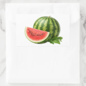 Fresh Watermelon Slice And Whole Fruit Sticker 長方形シール (バッグ)