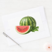 Fresh Watermelon Slice And Whole Fruit Sticker 長方形シール (封筒)