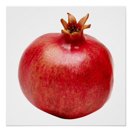 Fresh Whole Red Pomegranate Fruit Healthy Food Art ポスター (正面)