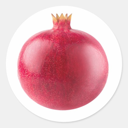 Fresh Whole Red Pomegranate Fruit Healthy Food Art ラウンドシール (正面)