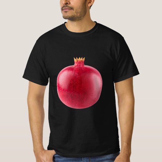 Fresh Whole Red Pomegranate Fruit Healthy Food Art Tシャツ (正面)