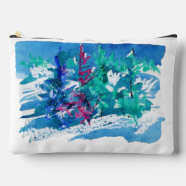 Fresh Winter Trees Painting / Artist Larry Lerew アクセサリーポーチ
