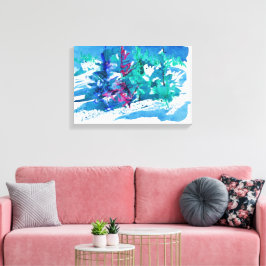 Fresh Winter Trees Painting / Artist Larry Lerew キャンバスプリント