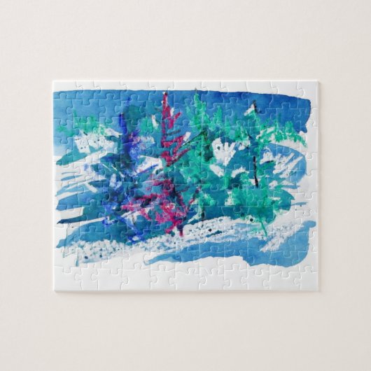 Fresh Winter Trees Painting / Artist Larry Lerew ジグソーパズル (横)