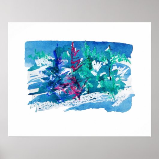 Fresh Winter Trees Painting / Artist Larry Lerew ポスター (正面)