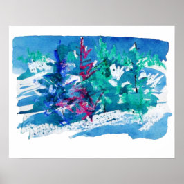 Fresh Winter Trees Painting / Artist Larry Lerew ポスター