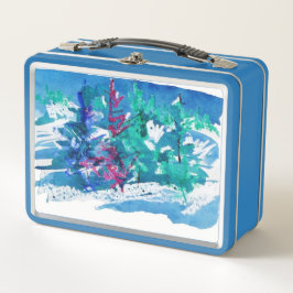 Fresh Winter Trees Painting / Artist Larry Lerew メタルランチボックス