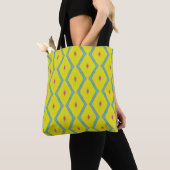 Fresh Yellow & Blue Diamond Pattern Tote Bag トートバッグ (クローズアップ)