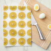 Fresh Yellow Lemon Slice Citrus Pattern Kitchen キッチンタオル (四つ折り)