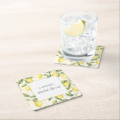 Fresh Yellow Lemons Bridal Shower   スクエアペーパーコースター (インサイチュ)