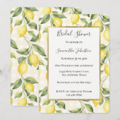 Fresh Yellow Lemons Bridal Shower 招待状 (正面/裏面)