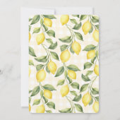 Fresh Yellow Lemons Bridal Shower 招待状 (裏面)