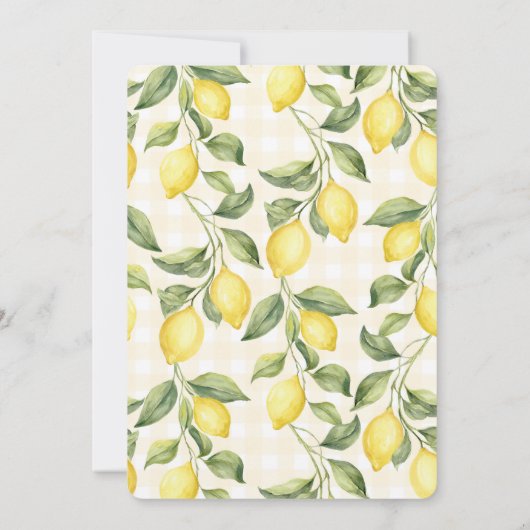Fresh Yellow Lemons Bridal Shower 招待状 (裏面)