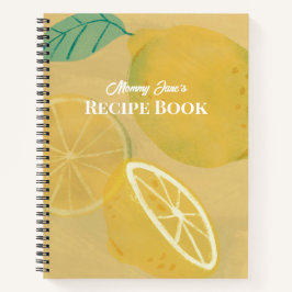 Fresh Yellow Watercolor Lemon Fruit Recipe ノートブック