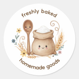 Freshly Baked Homemade Goods Label | Cottagecore  ラウンドシール
