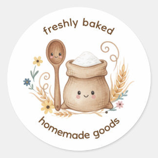Freshly Baked Homemade Goods Label | Cottagecore  ラウンドシール