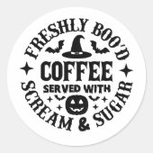 Freshly Boo’d Coffee Served with Scream & Sugar ラウンドシール (正面)