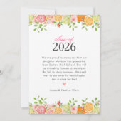 Freshly Graduated Citrus Graduation Announcement 招待状 (裏面)