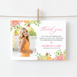 Freshly Graduated Floral Citrus Thank You Card サンキューカード