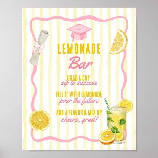 Freshly Graduated Grad Party Lemonade Bar ポスター (正面)