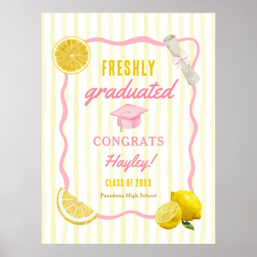 Freshly Graduated Grad Party Printable Welcome ポスター (正面)