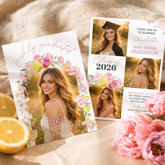 Freshly Graduated Graduation Party Invitation 招待状