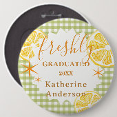 Freshly Graduated Lemon Gingaham  缶バッジ (正面&裏面)